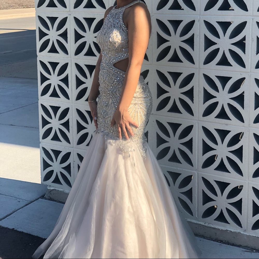 Silver homecoming/prom dress